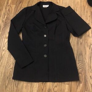 VINTAGE Michael Blake Women’s Tailored Blazer Button Down Black Size 8 1990 VTG